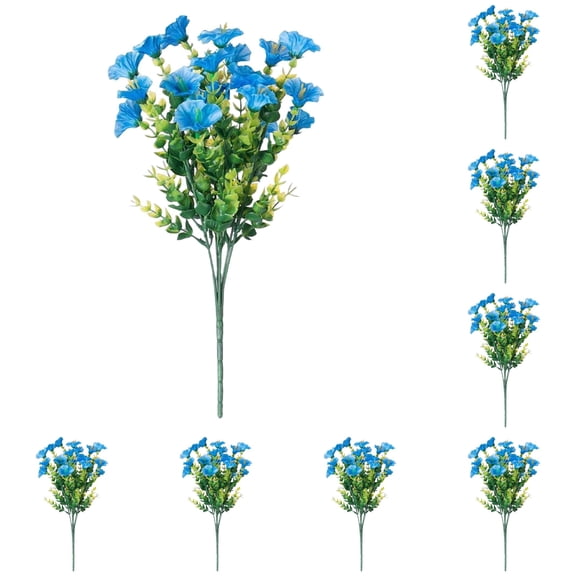 Artificial Morning Glory Plant, Outdoor Artificial Flowers for Planters, Realistic Colorful Mix Flowers for Patio, Porch, Yard Decor, Spring Summer Decoration, No Maintenance Fake Shrubs,12pc