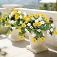 thumbnail image 1 of Artificial Morning Glory for Pots Outdoor Decoration Hanging Flowers for Outdoors Plastic Morning Glory with Eucalyptus Leaves Plants for Spring Summer Garden Porch Patio Home Decor, 1 of 6
