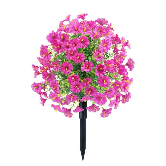 Artificial Morning Glory Stake - Outdoor Garden Decor,Multi-Color Flower Stakes, No Fade,Heavy Duty Plastic, All Season Decoration, Yard Stakes, Flower Stake Decor, Outdoor Landscape Accessory(D)