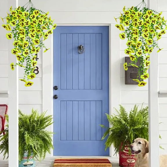 Artificial Morning Glory Teardrop Swag for Front Door UV Resistant Spring Hanging Faux Flower for Wedding Patio Garden Porch Yard Home Decor