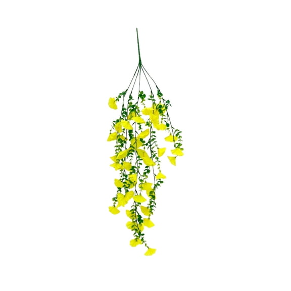 Artificial Morning Glory & Vines, 45 Mesh Trumpet Flowers, Uv Resistant Hanging Vines for Home Wedding Garden Decor, Realistic Trailing Faux Plants for Porch , Wall-Mounted Morning Glory *1 Bunch