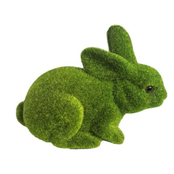 Artificial Moss Rabbit Figurine Decoration Easter Rabbit Bunny Statue For Home Garden Office Ornament