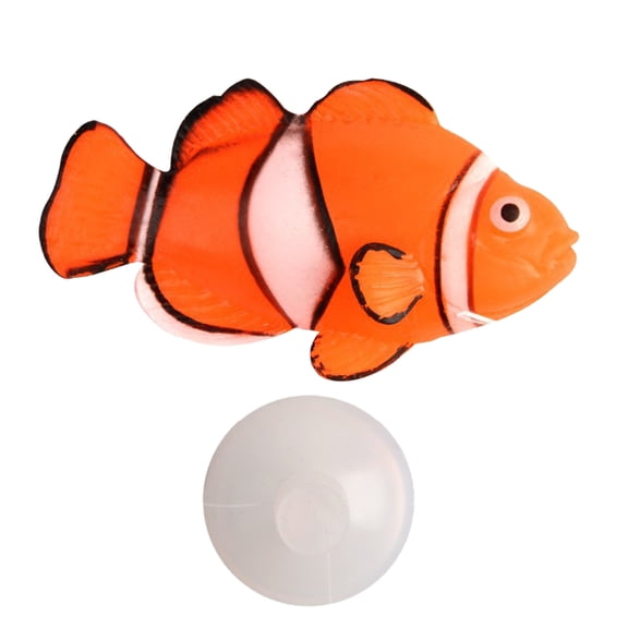 Artificial Moving Fish Floating Silicone Fish with Suction Cup Fish Aquarium Decorations for Fish for