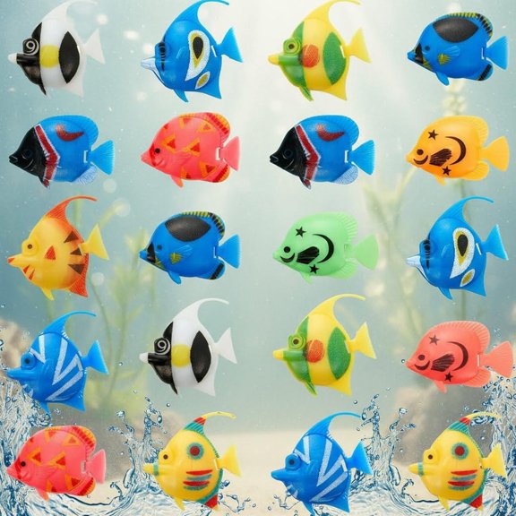 Artificial Moving Fishes Plastic Floating Lifelike Fish Tank Ornament Aquarium Decorations(Random Fish)