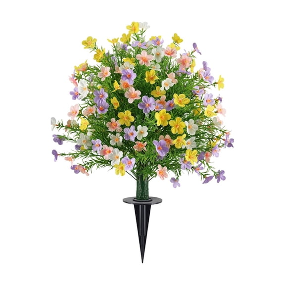 Artificial Multicolor Rose Flowers for Outdoor Garden Ground Planting – 35x60cm Plastic Faux Spring Summer Decor