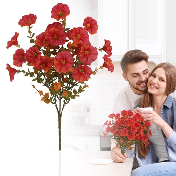 Artificial Mums Fall Flowers Outdoor Fake Chrysanthemums Porch Planter Floral Stems for Outside Planter Window Box Garden Decor Autumn Farmhouse Low Maintenance 13.78 Inch 1Pcs