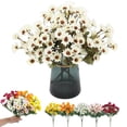thumbnail image 1 of Artificial Mums Flower 1 Stem Sunset Orange for Outdoor Garden Porch Decor, 1 of 9