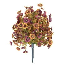 Artificial Mums for Outdoors, Ongmies Multi-Color Artificial Flower Stake – No Fade Plastic Garden Stakes for Yard & All-Season Outdoor Decoration, Artificial Flower Stake Outdoor Decor