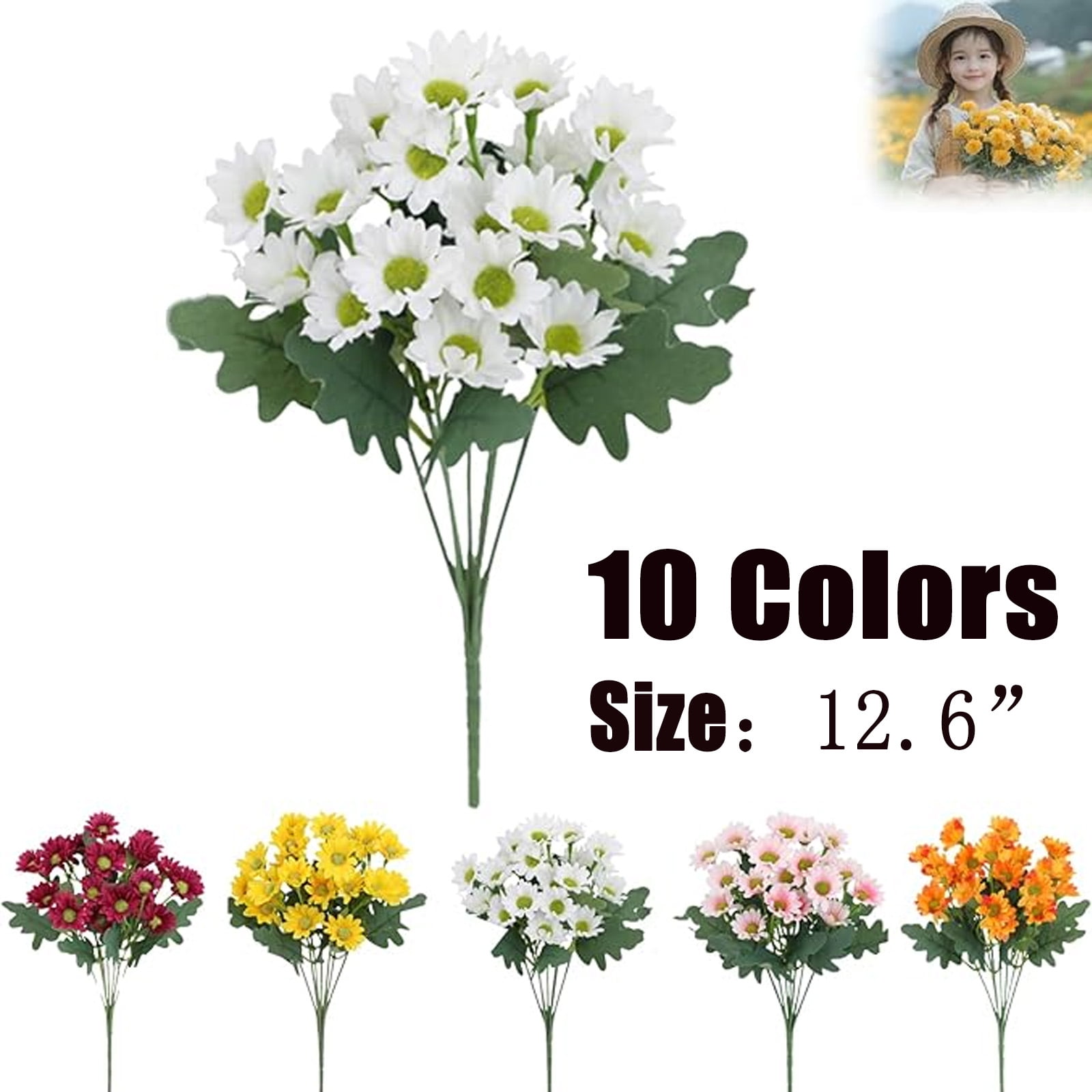 Artificial Mums for Outdoors Fake Silk Flowers Uv Resistant Faux ...