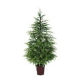 thumbnail image 1 of Artificial Norfolk Christmas Tree with Realistic Potted Design and LED Lights for Indoor Holiday Decor, 1 of 7