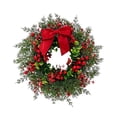 thumbnail image 1 of Artificial Norfolk Pine Christmas Wreath,15.7 Inch Front Door Greenery Wreath with Eucalyptus Leaves, Red Berries, Hanging Wreath for Wall, Window, Indoor Outdoor Winter Holiday Decor,1Pc, 1 of 4