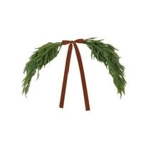 Artificial Norfolk Pine Decoration, Features A Soft Velvet Bow, Suitable For Hanging On Mirrors To Add Festive Touch To Christmas Decor