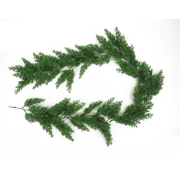 Artificial Norfolk Pine Garlands, 5.9FT Christmas Winter Pine Garland, Green Artificial Greenery Cedar Garland for Mantle, Table, Wall, Outdoor Christmas Decorations