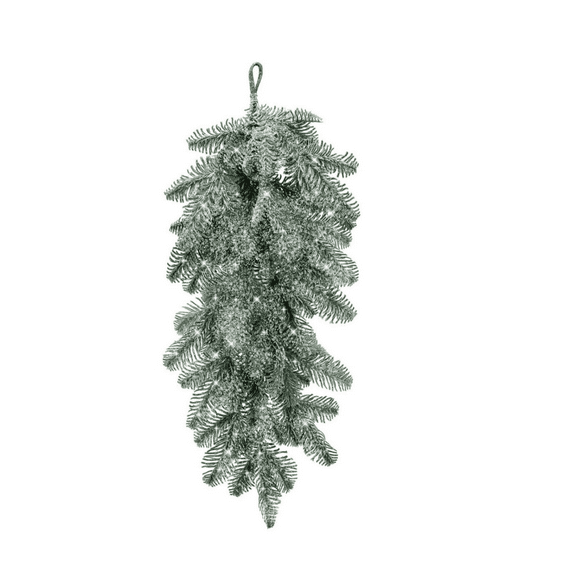 Artificial Norfolk Pine Teardrop Swag 28 Inch For Christmas Home Decoration, Hanging Hoop For Easy Setup, Realistic Pe Material Fade Resistant And Durable, Indoor Outdoor Use For