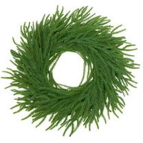 Artificial Norfolk Wreath For Front Door Wall Window, Handmade With 50 Branches And Pvc Material, Realistic Green Leaves Resistant To Wind Rain Sun Fade For Indoor