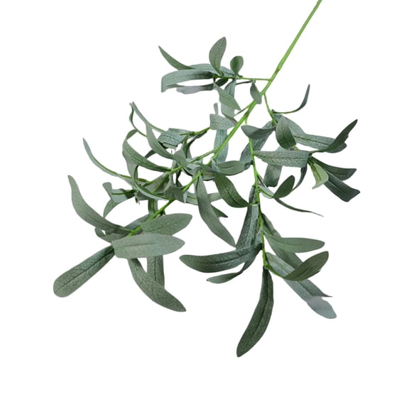Artificial Olive Branch, Faux Olive Greenery Sprig for Wreath Making, Single Stem Spray for Vase, Mediterranean Home Decor, Table Centerpiece, Indoor Outdoor Use