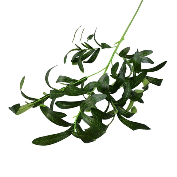 Artificial Olive Branch, Faux Olive Greenery Sprig for Wreath Making, Single Stem Spray for Vase, Mediterranean Home Decor, Table Centerpiece, Indoor Outdoor Use