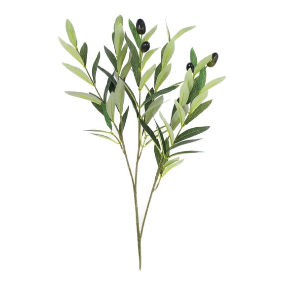 Artificial Olive Branch Faux Olive Stem with Fruit Simulation Leaves Decorative Greenery Pick for Vase Shelf Table Home