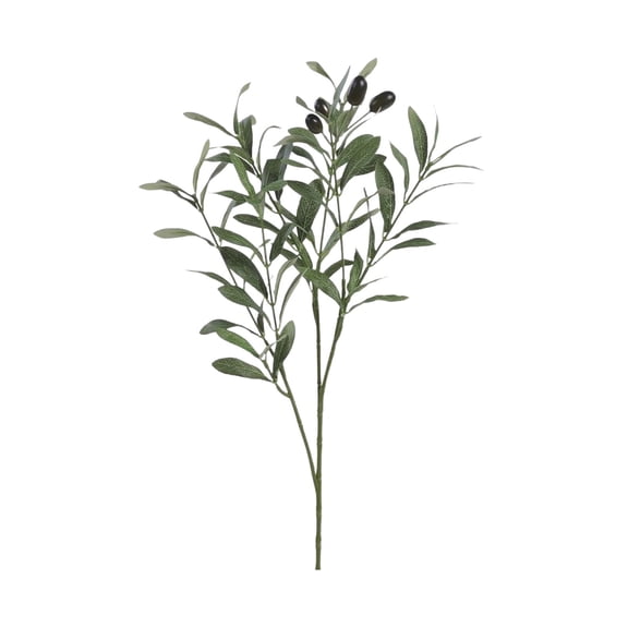 Artificial Olive Branch with Fruits, Single Stem Faux Olive Flowers Realistic Greenery for Wedding Home Decor Centerpiece Vase Arrangement, One Artificial Olive Branch