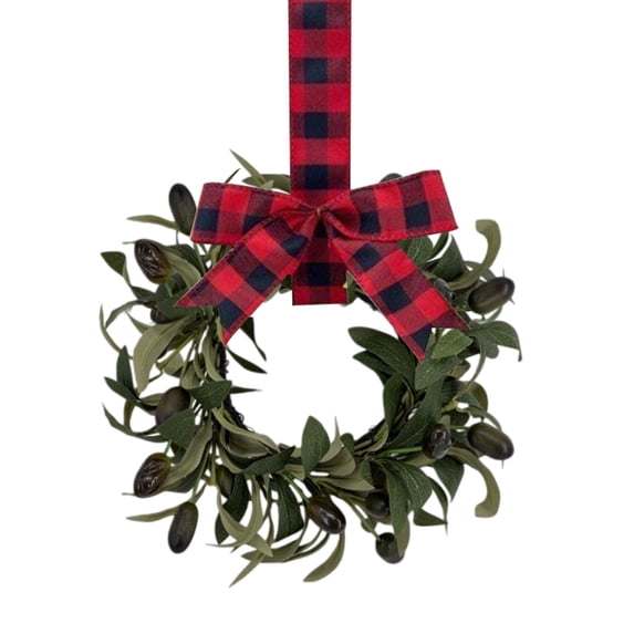 Artificial Olive Leaf & Fruit Wreath - Realistic Green Olive Branches with Spring Floral Accents, Farmhouse Wall Door Wedding Arch Window Hanging for Indoor Outdoor Garden Decor Harlik