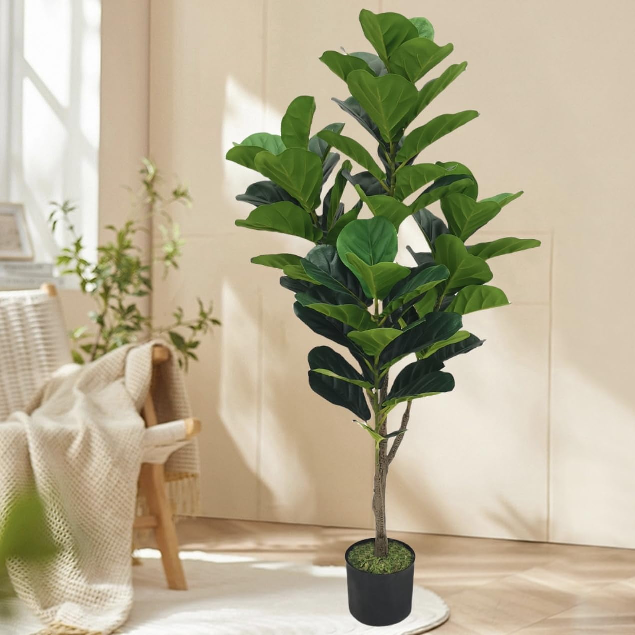 Glitzhome 2.75FT Artificial Money Tree In Pot - Faux Indoor Plant For Home Office Decor 2 thumbnail image