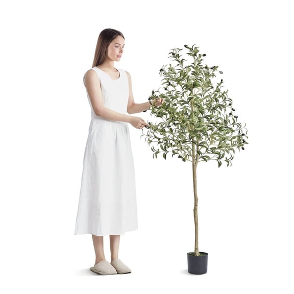 Artificial Olive Tree 5FT, Faux Olive Plant, PE Material, Anti-Tip, Indoor Outdoor Decor