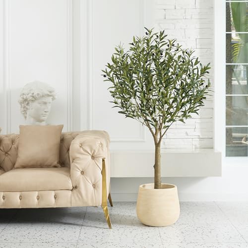 Artificial Olive Tree 5FT - Large Fake Olive Trees Indoor with 1283 ...