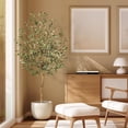 thumbnail image 1 of Artificial Olive Tree 5FT, Tall Fake Olive Trees with Realistic Trunk, Leaves, Fruits, Fake Olive Trees Potted Topiary Tree with Dried Moss for Home Office Living Room Bedroom Stairs Foyer Decor, 1 of 7
