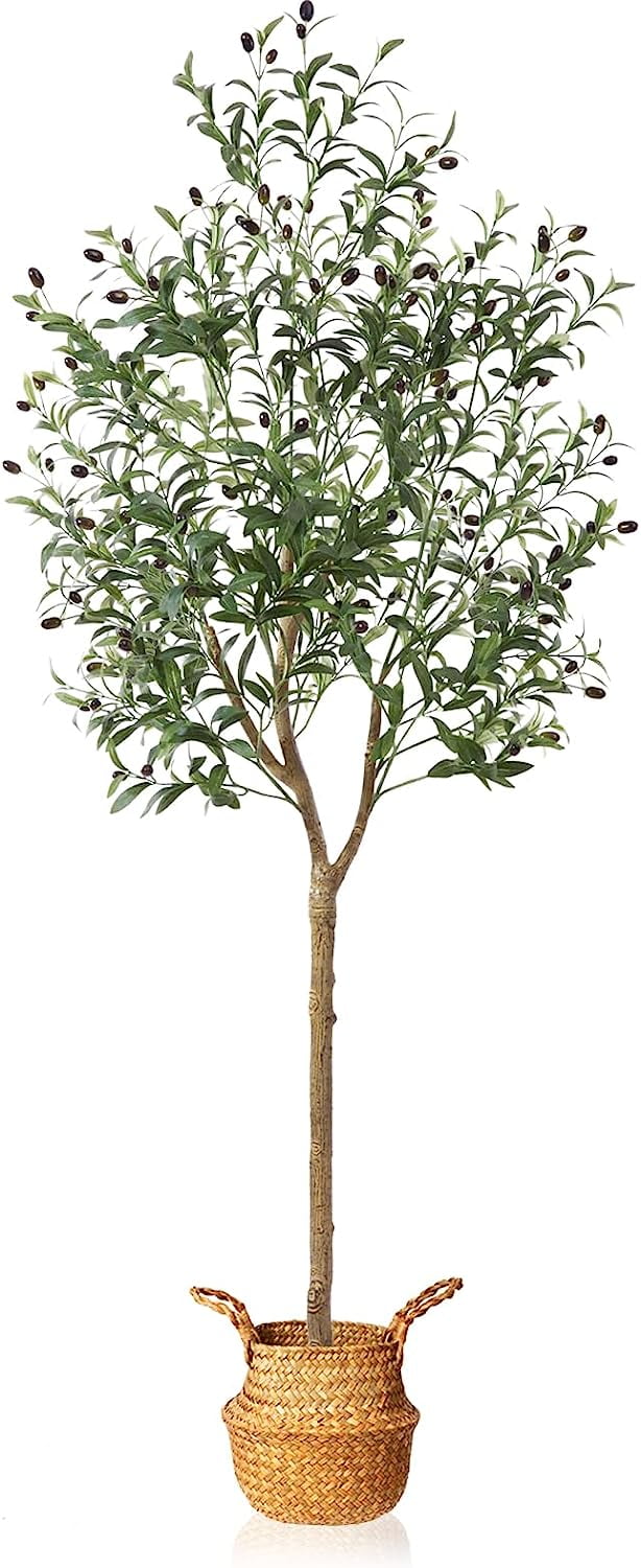 Artificial Olive Tree 6 Feet Fake Olive Silk Plant and Handmade