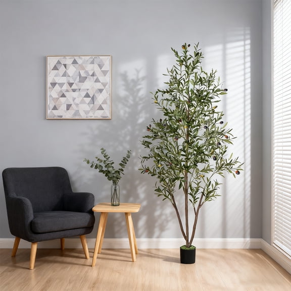Artificial Olive Tree 6FT Faux Olive Plants Artificial Topiary for Porch Decor Office Home for Perfect Housewarming Gift