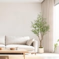 thumbnail image 1 of Artificial Olive Tree 6ft - Tall Faux Olive Tree with Thick Trunk and Lifelike Leaves - Large Fake Olive Tree for Modern Home Office Decor, 1 of 5