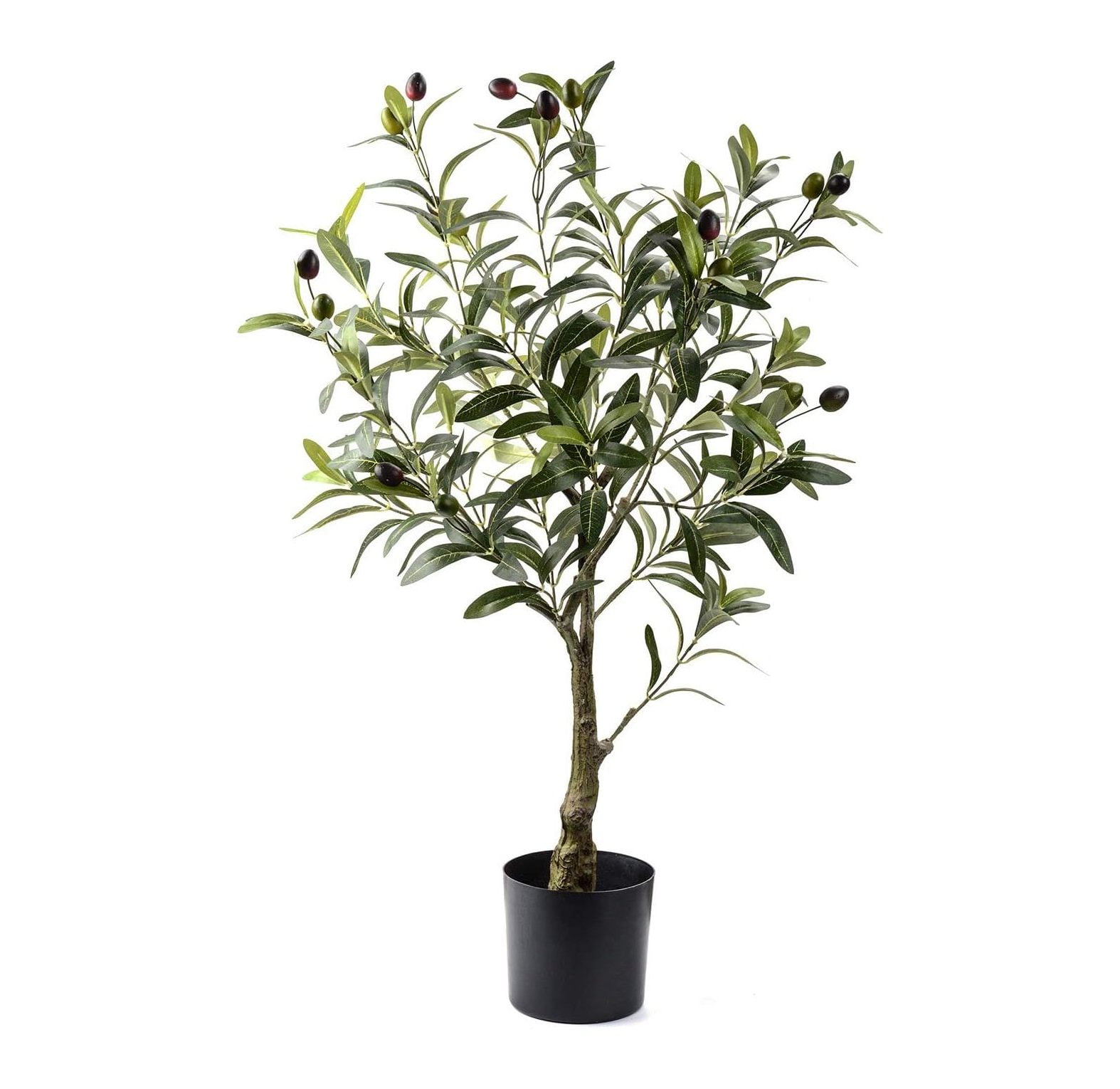Artificial Olive Tree Plants 32 Inch Fake Olive Branch Leaves Topiary
