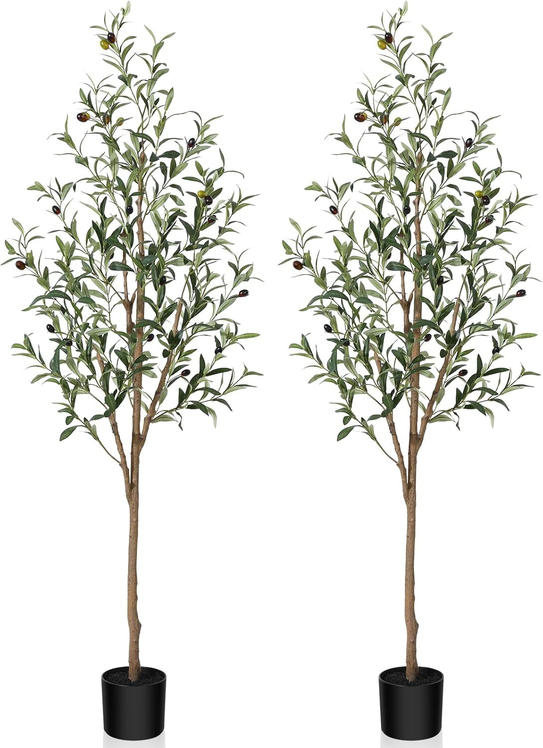 Artificial Olive Tree Realistic Fake Silk Tree 5 Feet Tall Faux Plant ...