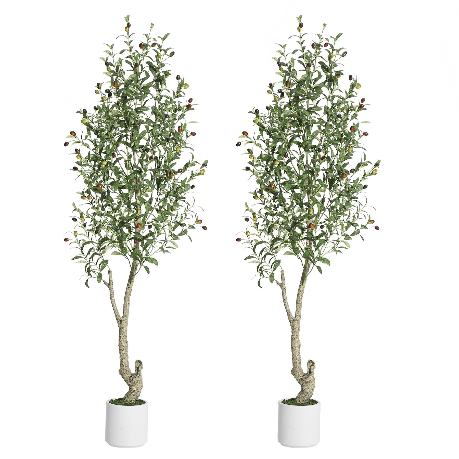 Artificial Olive Trees, 2Pcs 7ft Tall Faux Olive Tree with Planter ...