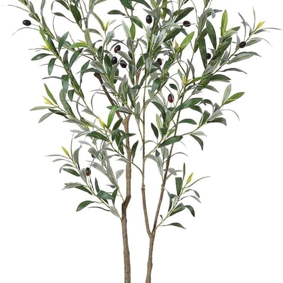 Artificial Olive Trees, 5 ft Tall Fake Olive Trees for Indoor, Faux Olive Silk Tree, Large Olive Plants with White Planter for Home Decor and Housewarming Gift, 1 Pack