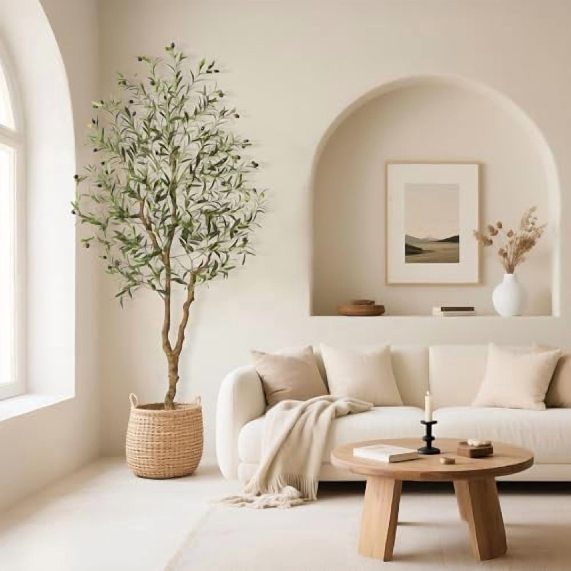 Artificial Olive Trees, 6 Ft Tall Faux Olive Tree with Trunk and Fruits ...