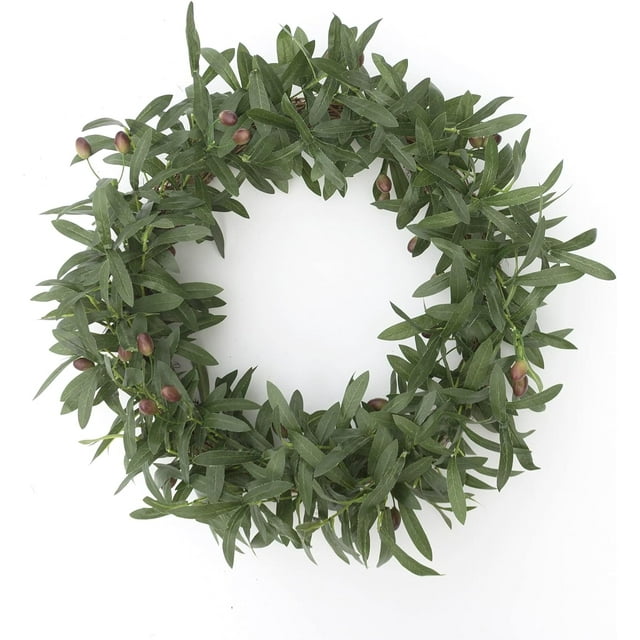Artificial Olive Wreath Green Leaves Front Door Wreath Olive Branch