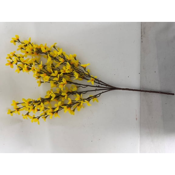 6PC 26" Artificial Forsythia Bush  Realistic Yellow Spring Flowers, Decorative Faux Floral Stem for Home, Office, and Event Arrangements