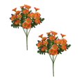 thumbnail image 1 of Artificial Orange Mum Flowers, 2 Faux Silk Daisy Bundles for Fall Planters, Porch, Patio, Vase and Garden Decor, 1 of 3
