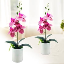 Artificial Orchid with Vase Flowers for Kitchen Table Centerpieces Large Orchid Phalaenopsis Orchid Plant Faux Flowers Indoor Room Decoration