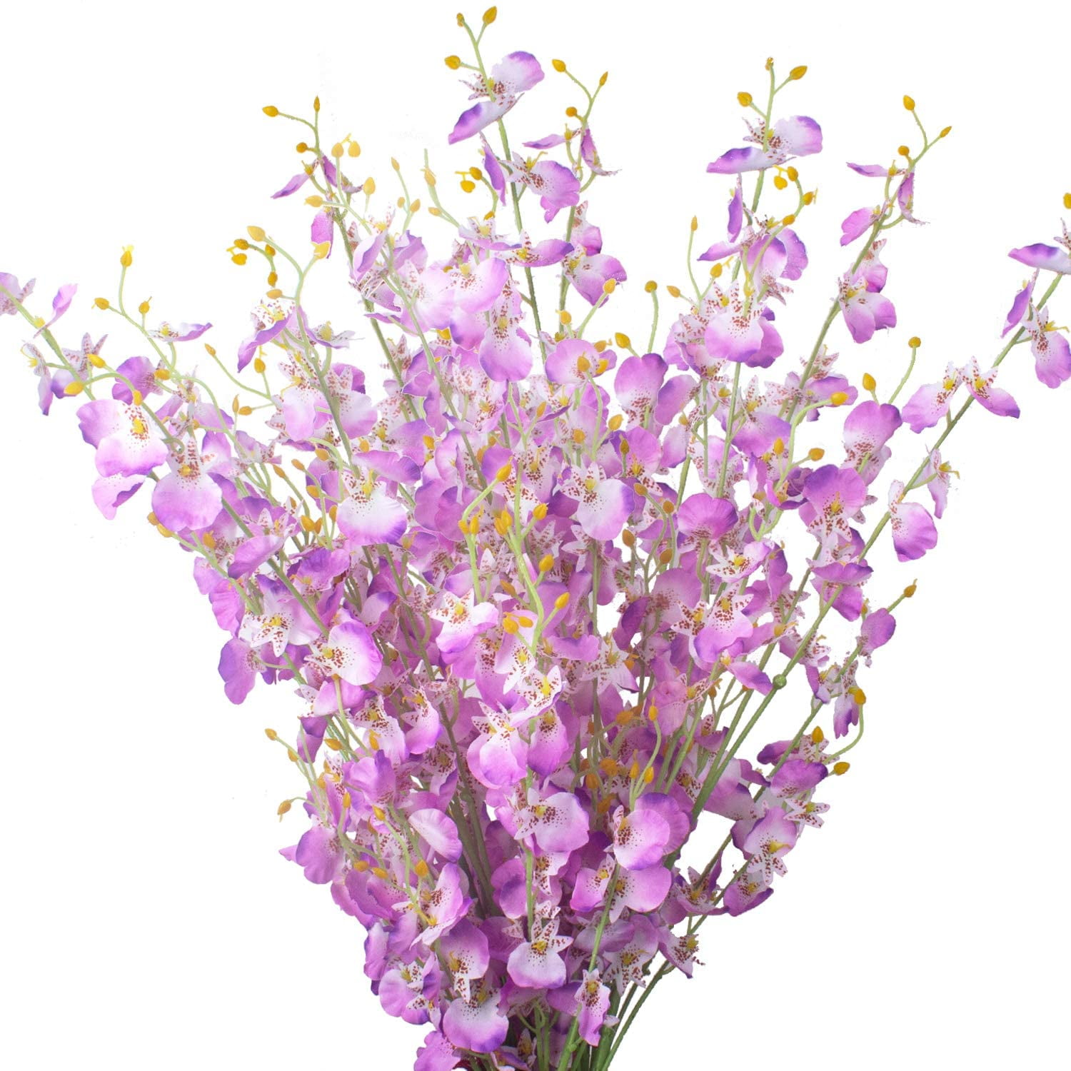 Artificial Orchids Flowers, Silk Fake Faux Dancing Lady Orchids,10Pcs (Each 39”), for Indoor Outdoor Wedding Home Office Party Hotel Decoration(Yellow)
