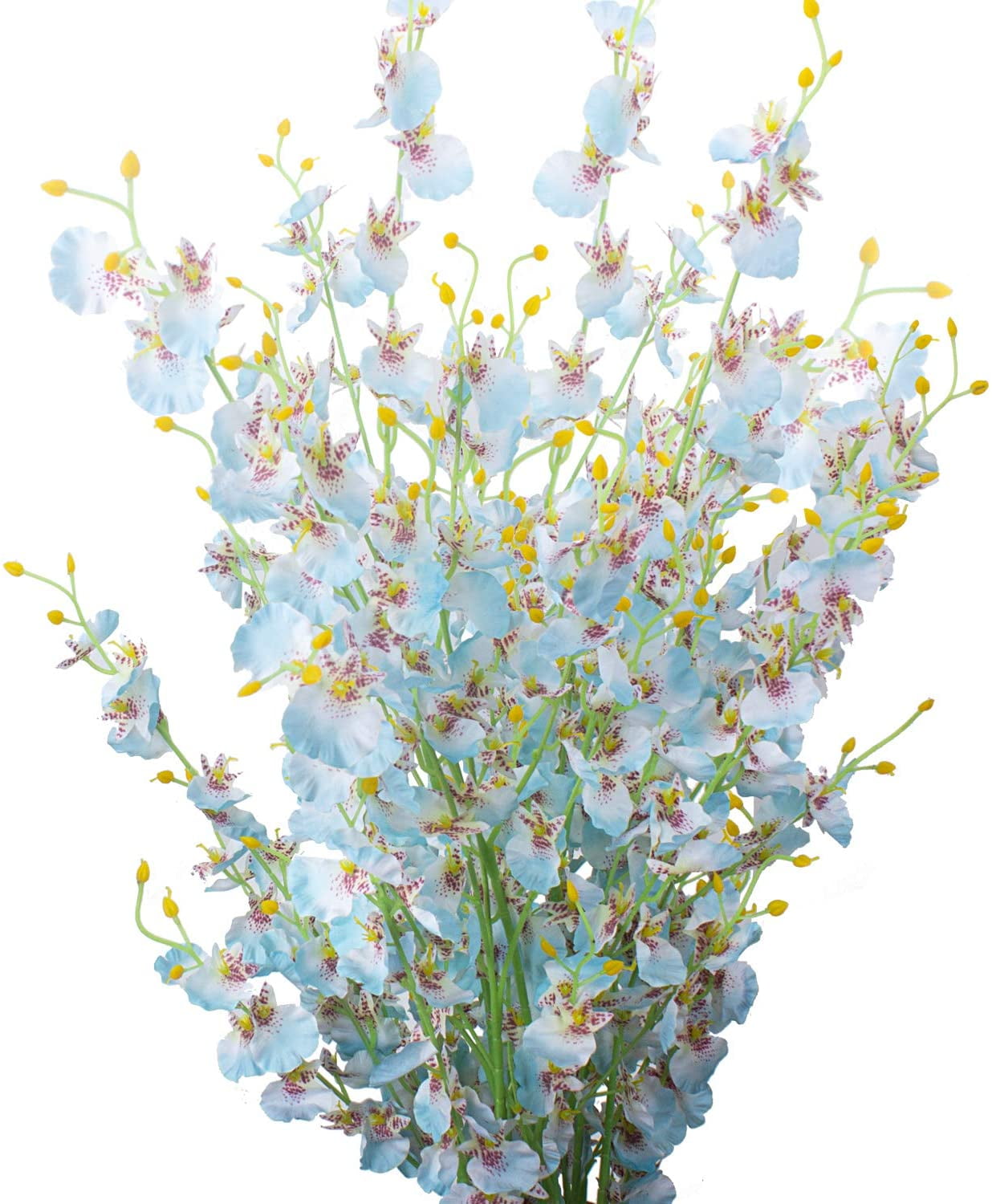 Artificial Orchids Flowers, Silk Fake Faux Dancing Lady Orchids,10Pcs (Each 39”), for Indoor Outdoor Wedding Home Office Party Hotel Decoration(Yellow)