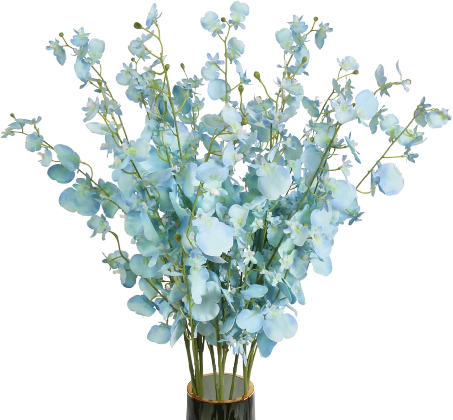 Artificial Orchids Silk Flowers,10 PCS (Each 37'') White Orchids Artificial Flowers Fake Orchid Long Stem Artificial Flowers Fake Silk Flowers for Indoor Outdoor Wedding Home Office Decoration(White)