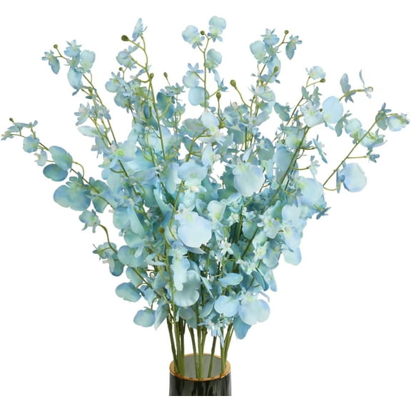 Artificial Orchids Silk Flowers,10 PCS (Each 37'') White Orchids Artificial Flowers Fake Orchid Long Stem Artificial Flowers Fake Silk Flowers for Indoor Outdoor Wedding Home Office Decoration(White)