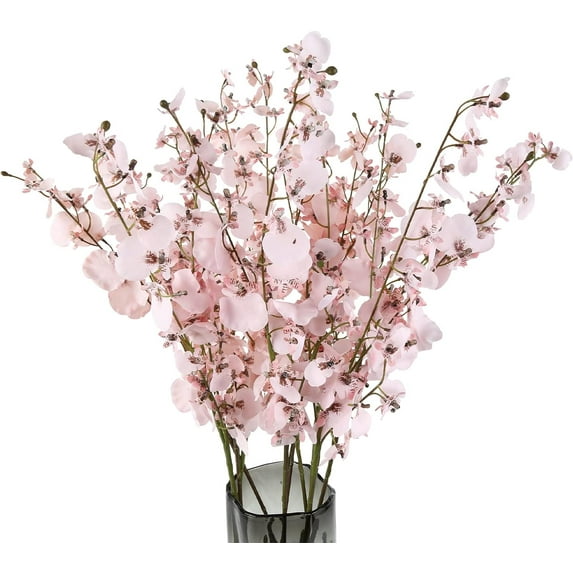 Artificial Orchids Silk Flowers,10 PCS (Each 37'') White Orchids Artificial Flowers Fake Orchid Long Stem Artificial Flowers Fake Silk Flowers for Indoor Outdoor Wedding Home Office Decoration(White)