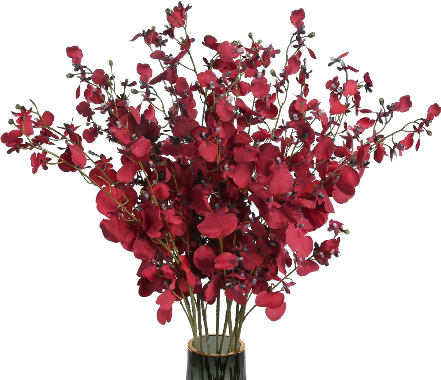 Artificial Orchids Silk Flowers,10 PCS (Each 37'') White Orchids Artificial Flowers Fake Orchid Long Stem Artificial Flowers Fake Silk Flowers for Indoor Outdoor Wedding Home Office Decoration(White)