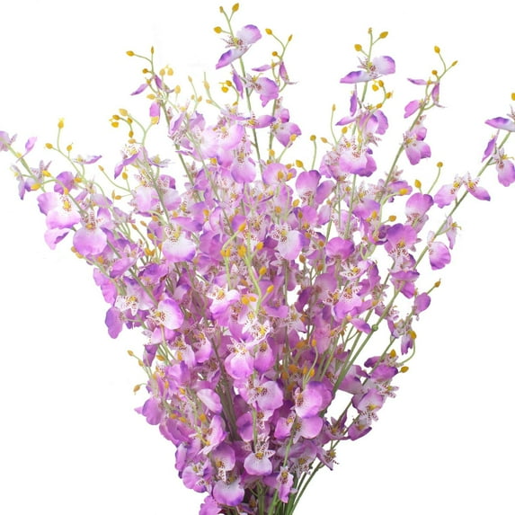 Dalrosia Artificial Orchids Silk Flowers, 6PCS Orchids Silk Fake Flowers in Bulk Flowers Artificial for Indoor Outdoor Wedding Home Office Decoration