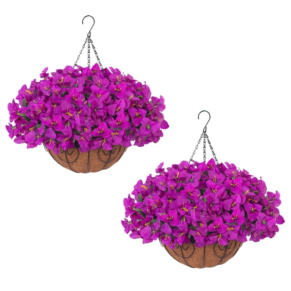 Artificial Outdoor Bougainvillea Flowers with Brown Basket, Artificial Hanging Flowers Plant, 12 Pcs Bougainvillea Flowers for Christmas, Faux Flower with Eucalyptus Leaves Fake Plant
Greenery Boxwoo