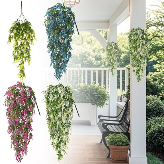 Artificial Outdoor Daisy Flowers with Eucalyptus Leaves, 4 Bundles UV-Resistant Faux Plants for Garden, Patio, Porch, Balcony, Indoor & Outdoor Home Décor, 75 cm