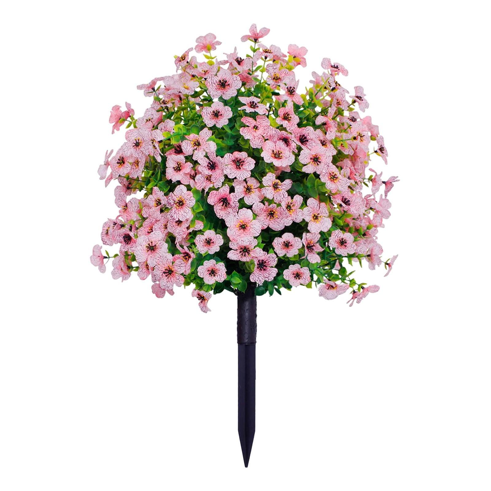 Artificial Outdoor Flower Stakes,Fake Garden Petunia Flower Bushes, Faux Pathway Flower Plants, Faux Flower Garden Stakes, UV Resistant Waterproof for Patio Yard Porch Landscaping Decor